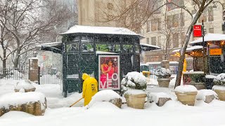 ⁴ᴷ⁶⁰ New York City Early Morning Snowstorm Walk in Midtown Manhattan (February 1, 2021)