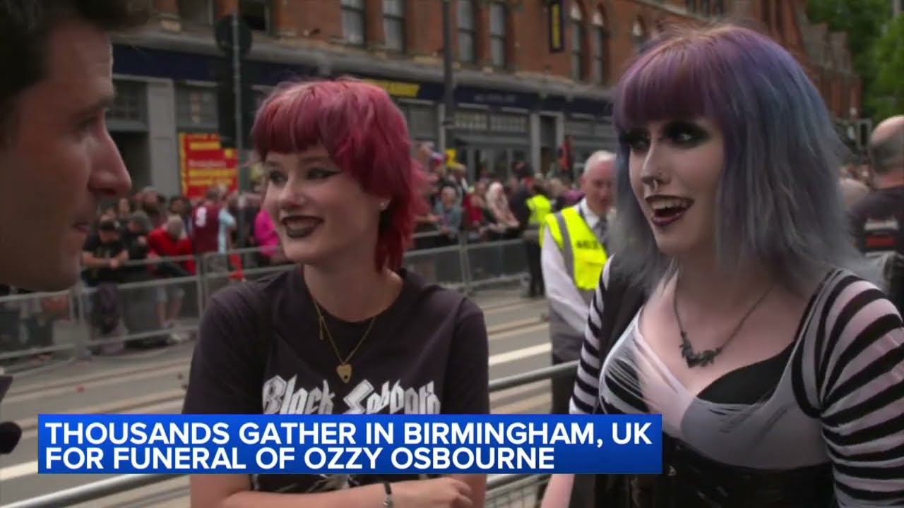 Thousands gather in Birmingham, UK for Ozzy Osbourne funeral