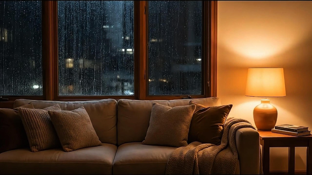 Calm Rain Sounds on Window for Sleeping