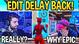 STREAMERS *EXTREMELY UPSET* EDIT DELAY IS BACK! *PATCH REVERTED* - Fortnite FUNNY Moments