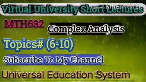 MTH632  Short Lecture Topics# (6-10) Virtual University Of Pakistan