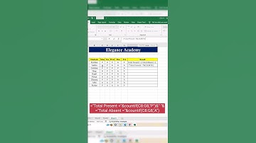 Count Total Present & Absent List #excel #msexcel  #shortsvideo #shorts #ytshorts #eleganceacademy