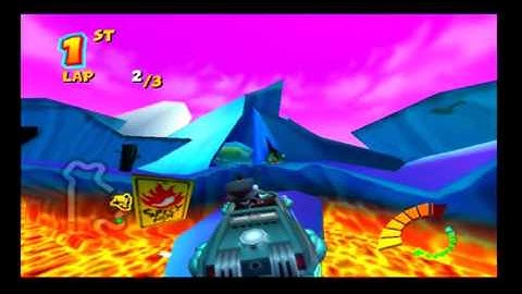 Crash Tag Team Racing PS2 Neo Cortex in Tire And Ice