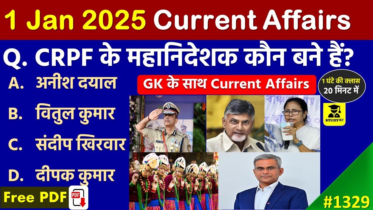 1 January 2025 Daily Current Affairs | Today Current Affairs |Current ...