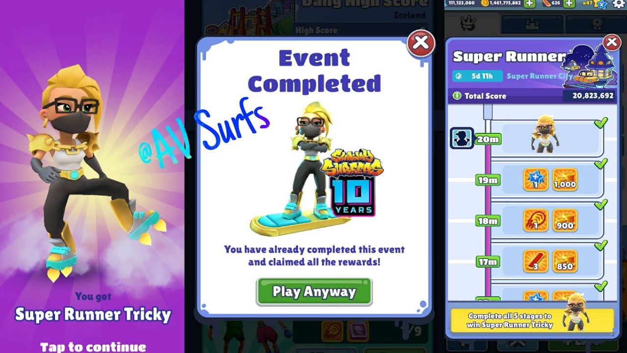 Score (x38-) in 04:25.492 by SoAaron - Subway Surfers - Speedrun