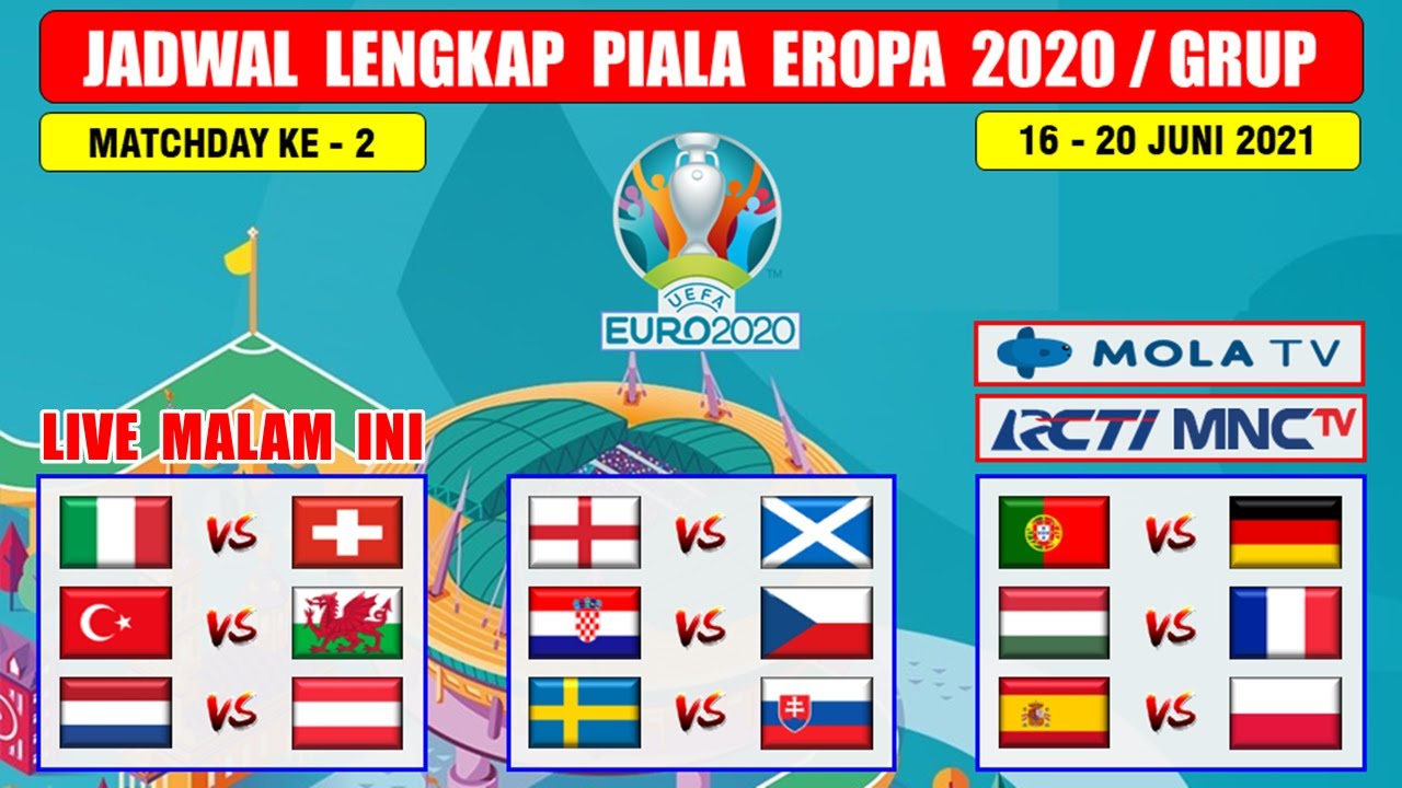 Jadwal euro 2021 malam ini