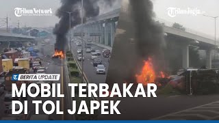 DUA KENDARAAN KECELAKAAN DI TOL JAPEK, SALAH SATUNYA TERBAKAR