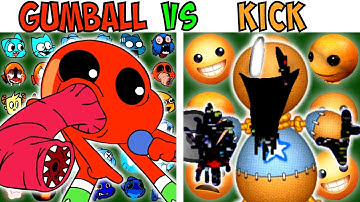 ALL GUMBALL VS KICK THE BUDDY TEST | FNF Character Test | Gameplay VS Playground