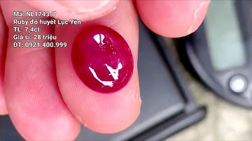 NL1743-7 | Ruby đỏ huyết bồ câu tự nhiên Lục Yên 7,4ct - Giá 28 triệu - 0921.400.999
