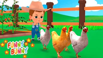 Old MacDonald Had A Farm Song || Kids Song & Nursery Rhymes | Funny Bunny Compilation