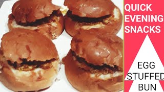 egg stuffed bun recipe / recipes with bun / quick and easy snacks by zeeshziya vlogs