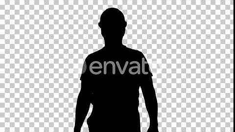 Silhouette Construction worker walking in a helmet, Alpha Channel | Motion Graphics - Envato ele...