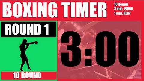 10 Round Boxing Match Training Workout  Timer - 10 x 3min with 1 min Rest