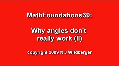 Why angles don