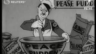 WWII cartoon about Hitler's peace pudding (1939) Resimi