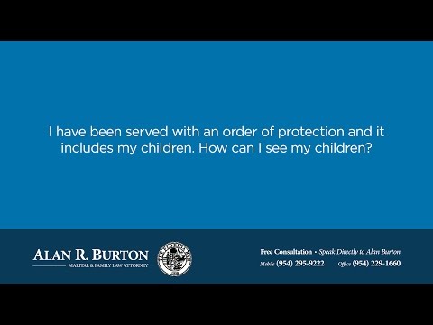 I have been served with an order of protection and it includes my children. How can I see my ...