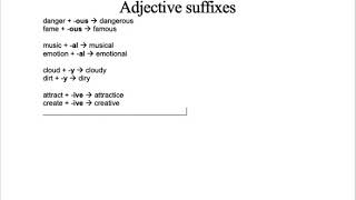 Adjectives And Suffixes -Ous -Al -Y - Less -Ful -Ive -Able
