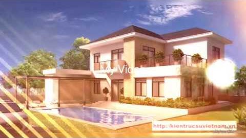 Biệt thự 2 tầng hiện đại mái thái có hồ bơi mini 1.2 tỷ đồng