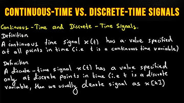 Continuous-Time vs. Discrete-Time Signals