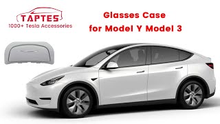 TAPTES Car Glasses Case for Model Y Model 3, Glasses Holder Rearview Mirror Storage Box