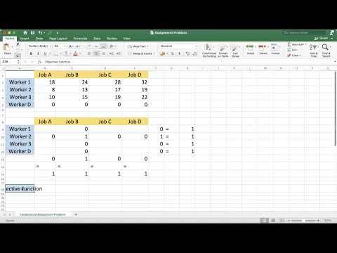 Excel Solver-Unbalanced Assignment