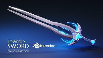 (BRAINCHILDART Armory #09) LOWPOLY  Fantasy SWORD in Blender 2.90 | Blender Speed Modeling