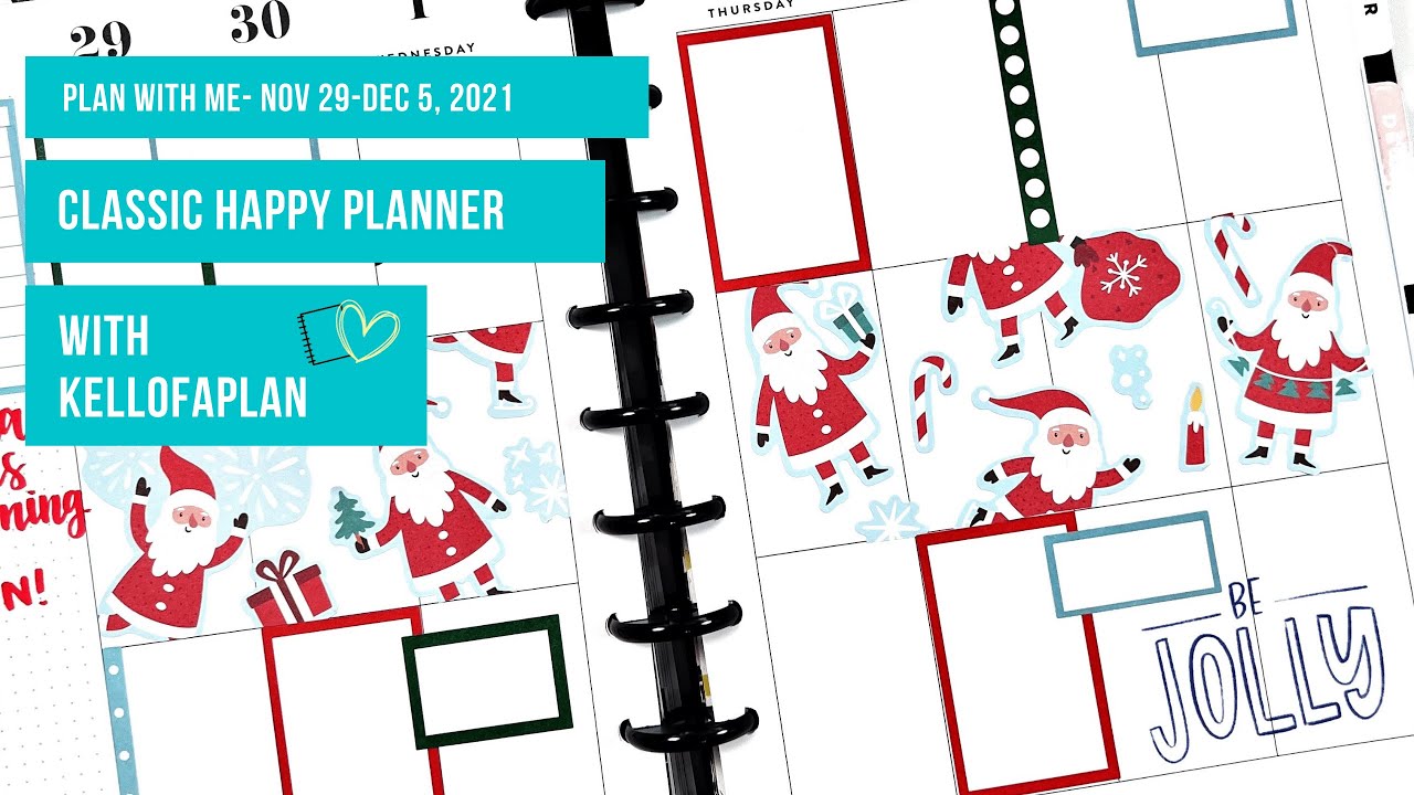 Plan with Me- Classic Happy Planner- November 29-December 5, 2021 - YouTube