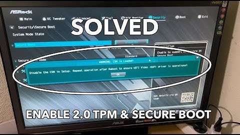 How to enable TPM & Secure boot in ASRock B450M motherboard