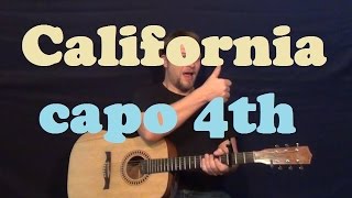 California (Phantom Planet) Guitar Lesson Easy Strum Chord Licks How to Play Tutorial OC Theme