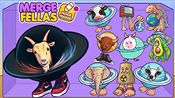 Merge Fellas Maker Mode Brainrot 17 Gameplay Walkthrough Reaching Max Level ×2 Brainrot All Bosses