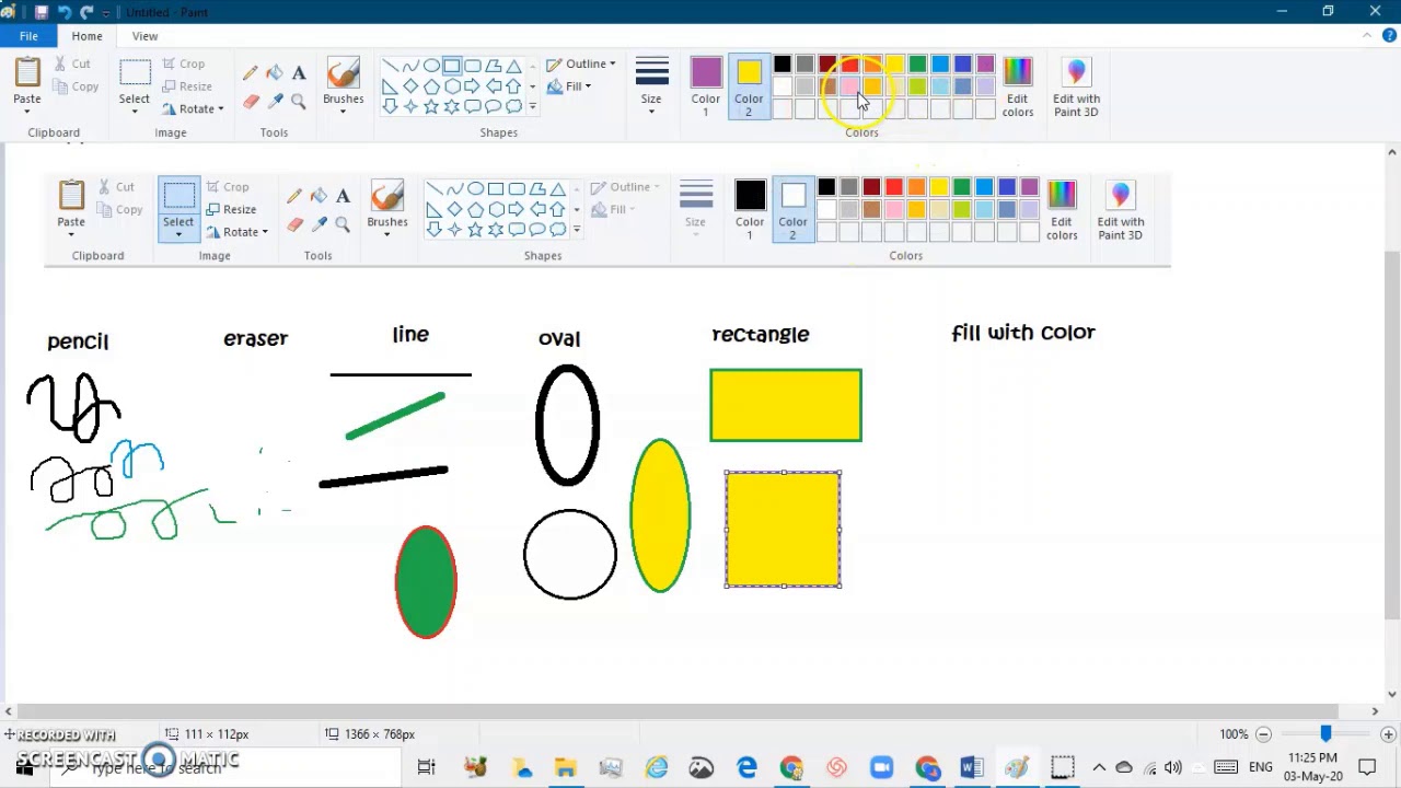 Ms Paint Drawing Tools Worksheet | Live Worksheets