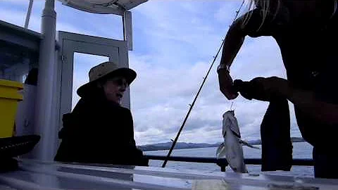 Barbara Cummins catches Snapper on the Arline
