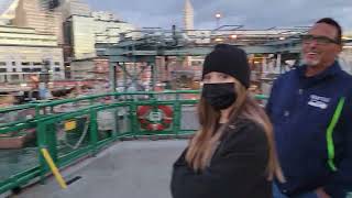 Disembarking the BainBridge ferry to Seattle.