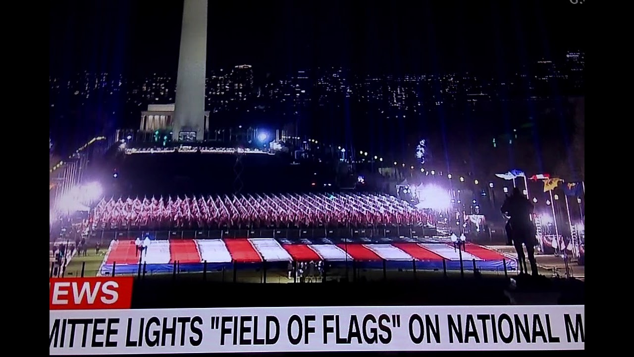 Biden Inaugural Committee Field Of Flags Lighting On National Mall ...