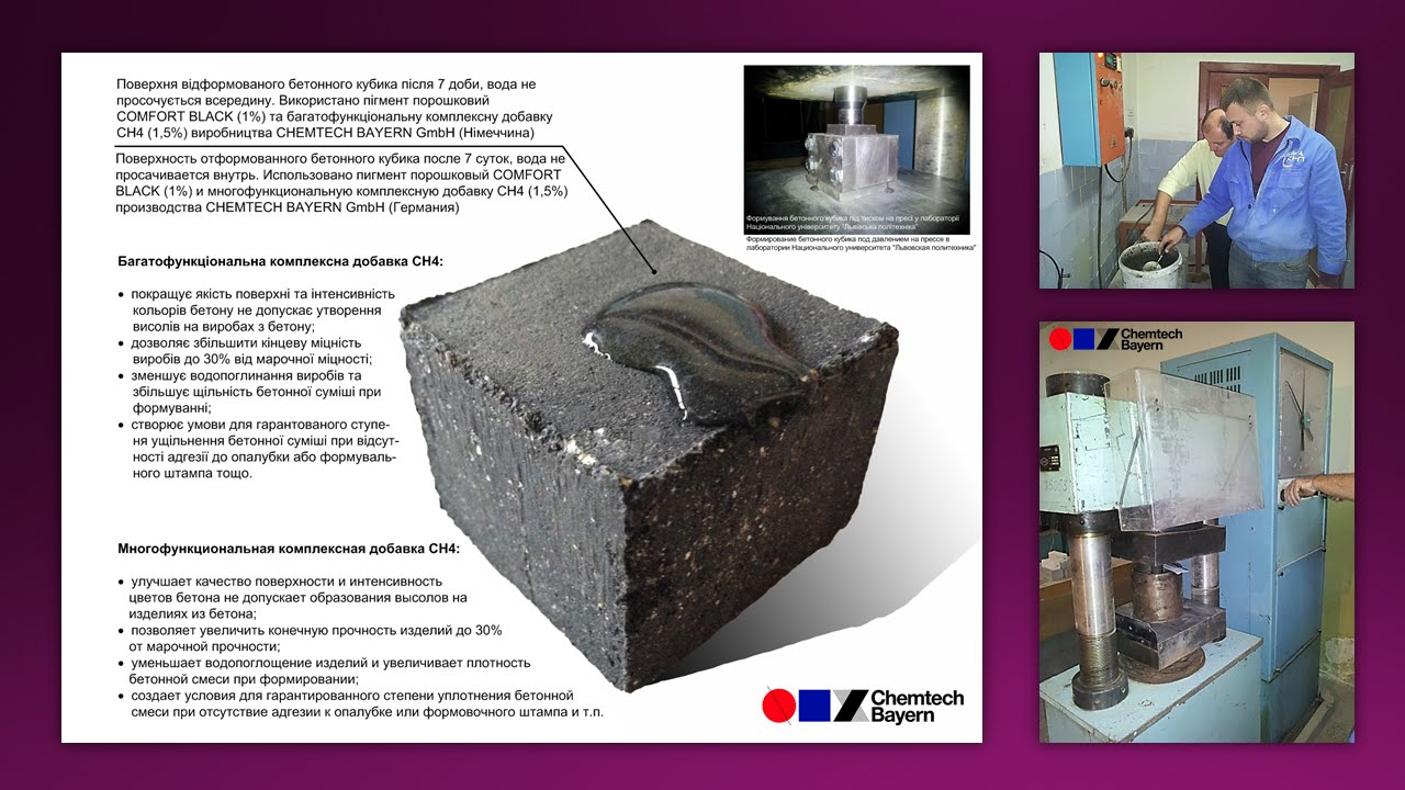CH4 (ЦХ4) - комплексная добавка для вибробетонных смесей - YouTube