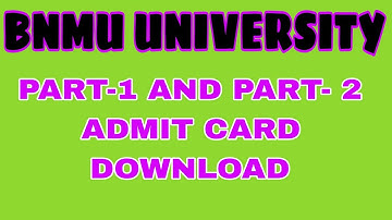 Part-1 & Part-2 Admit card Download कैसे करें | BNMU University का | पूरा Video  Admit Down. तक 2022