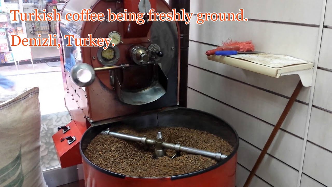 Turkish coffee how they grind it fresh in Turkey, Denizli YouTube