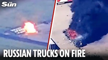 Russian armoured vehicles BLOW UP in massive explosion as Ukraine strikes Putin