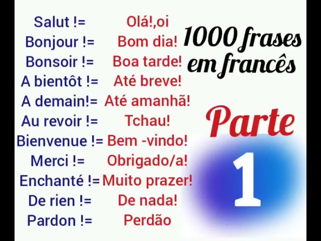 1000 frases mais usadas em francês parte 1 - YouTube