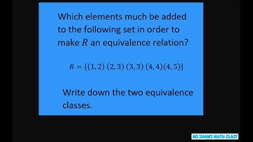 Which elements of R need to be added to R to show an equivalence relation