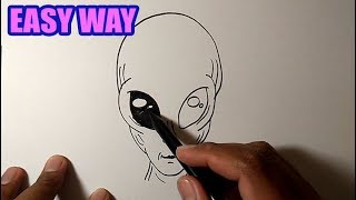 How To Draw An Alien Nose - Draw Easy