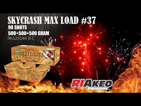 USA 1.4G CAKE-----SKYCRASH “MAX LOAD#37” 24+50+24 shots RK52514 | RIAKEO FIREWORKS