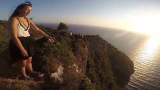Girl Throws Wrapper Into Nature.