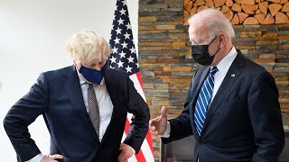 Boris Johnson and Joe Biden signal unity in first meeting ahead of G7 summit