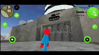 Spider Stickman Rope Hero + Military Tank ~ New Stickman Rope Hero Gameplay Walkthrough. screenshot 1