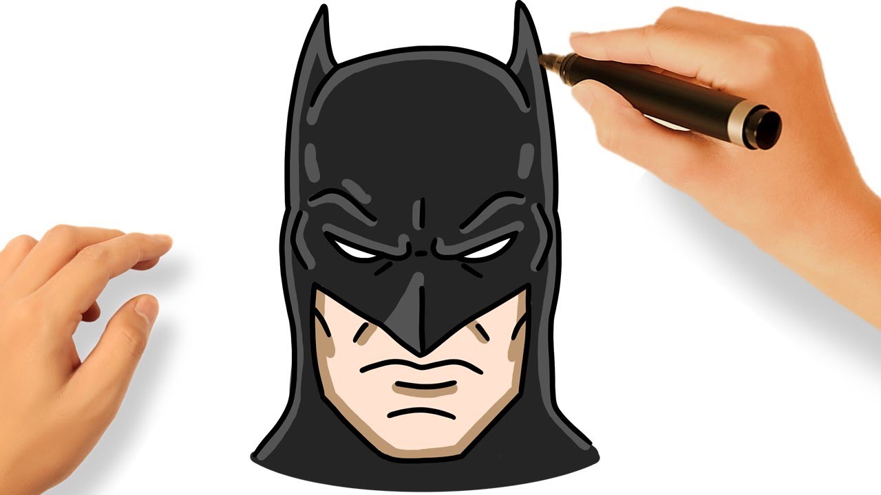 HOW TO DRAW BATMAN FACE EASY - YouTube