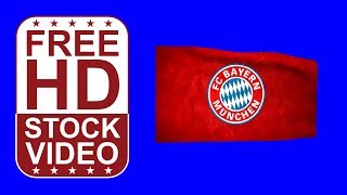 Free Stock Videos – Bayern Munchen logo flag waving on blue screen 3D animation screenshot 1
