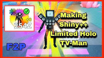 Making Shiny++ NEW Limited Holo Titan Tv-Man in " Weapon Fighting Simulator" (Roblox)