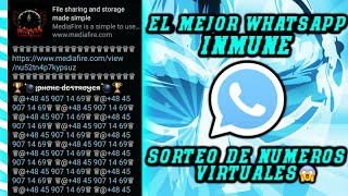 ¡El MEJOR WhatsApp INMUNE! [INMUNE a BINARIOS y VCF]| +SORTEO DE 3 NÚMEROS VIRTUALES