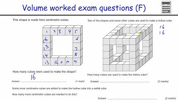 Volume GCSE Maths revision Foundation exam worked examples (including prisms)